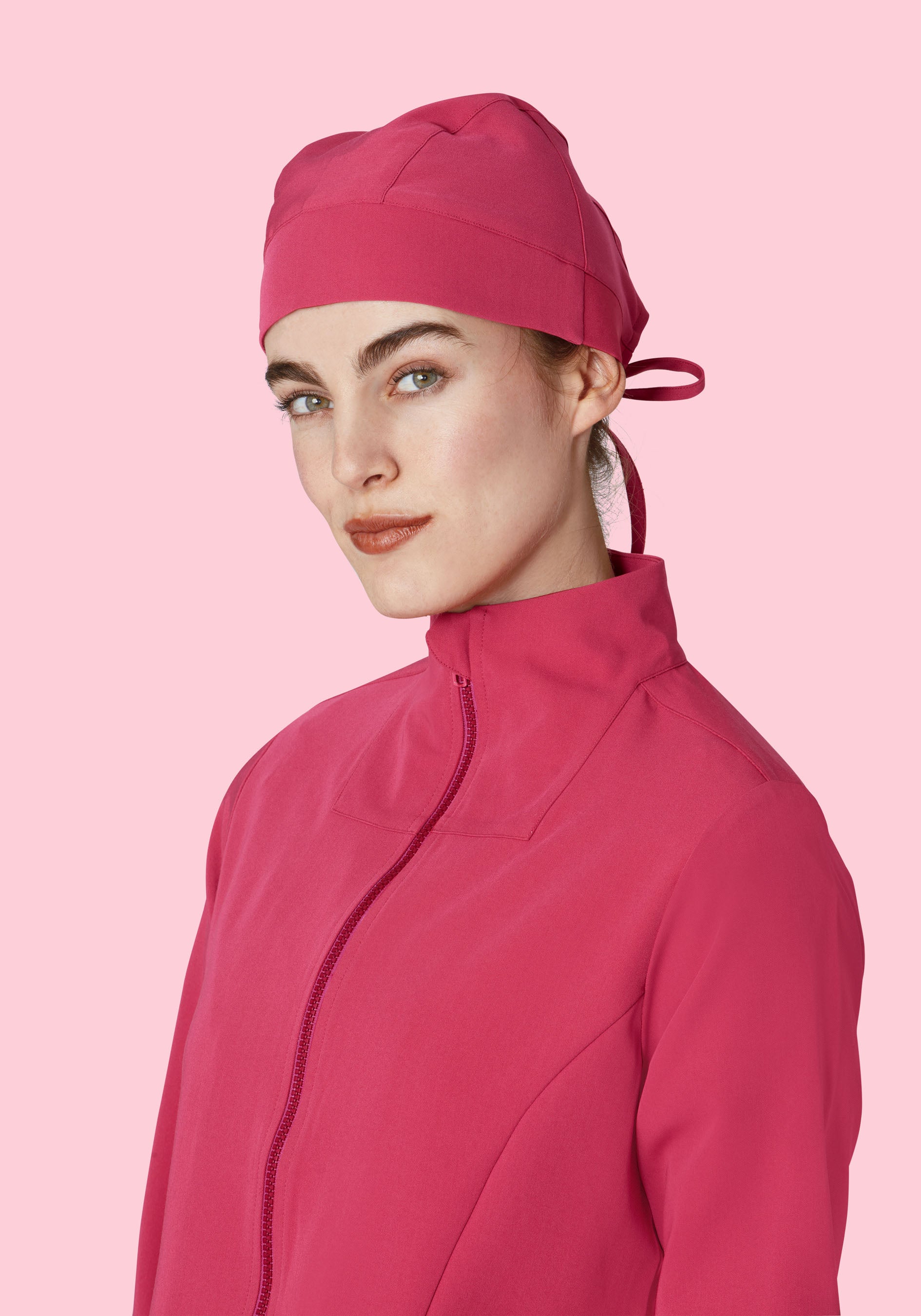 Women's Modern Scrub Jacket Deep Magenta - Image 2