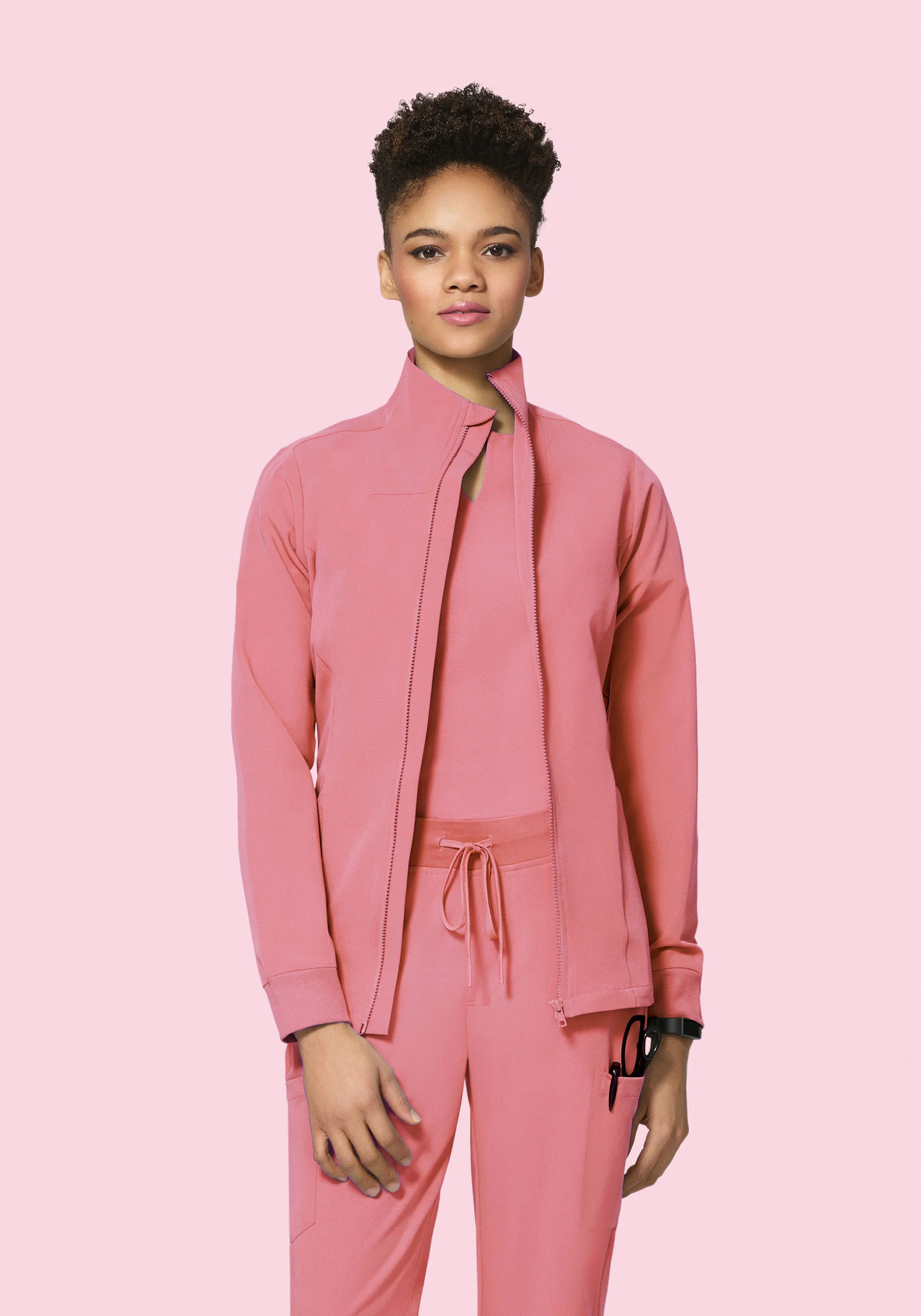 Women's Modern Scrub Jacket Peony - Image 2