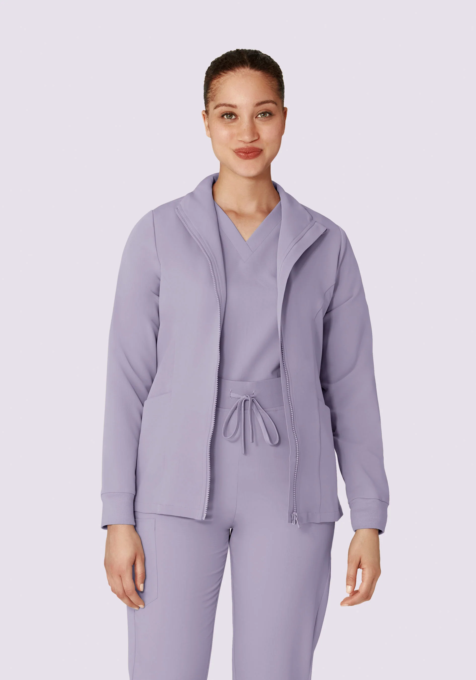 Women's Modern Scrub Jacket Ube - Image 2