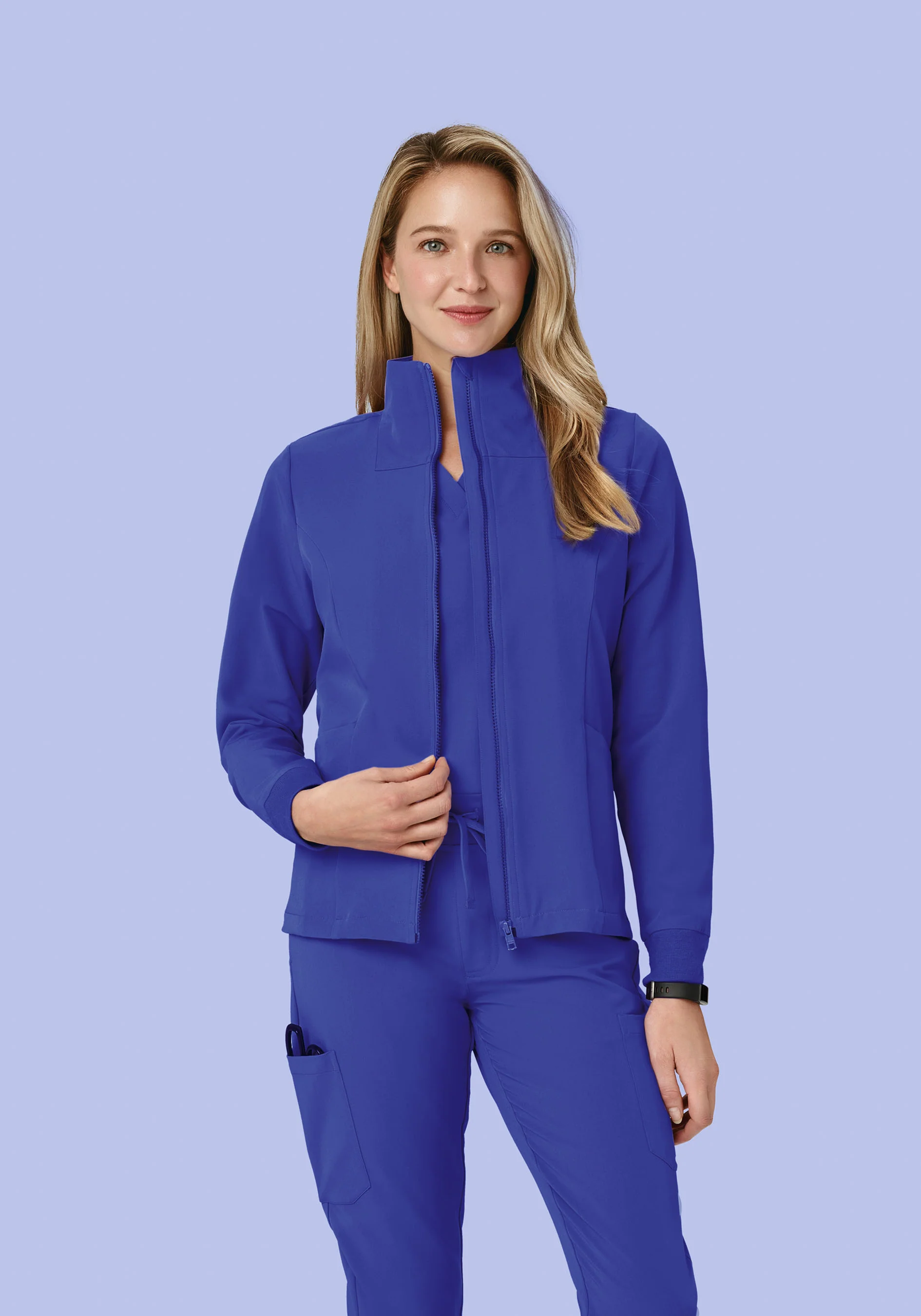 Women's Modern Scrub Jacket Very Peri - Image 4